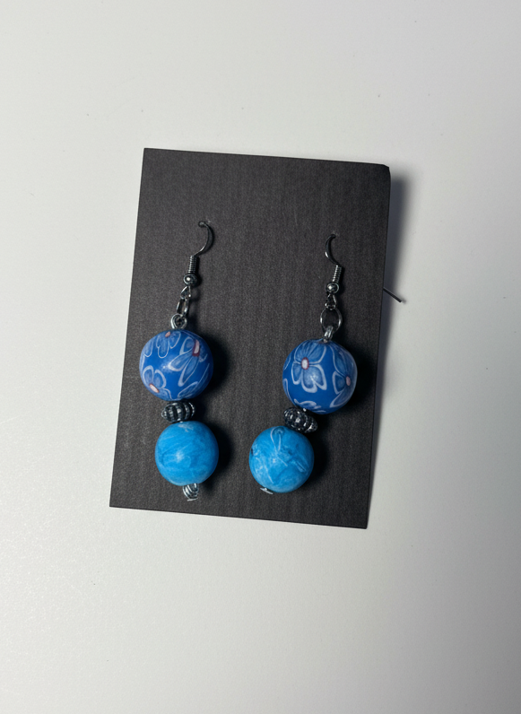 Blue Painted Earrings - Dana
