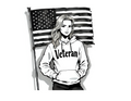 Sticker - Women Veteran + Flag